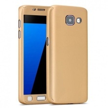 Husa Samsung Galaxy A7 2016, FullBody Elegance Luxury Gold, acoperire completa 360 grade cu folie de sticla gratis