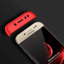 Husa Samsung Galaxy J7 2017, FullBody 360° 3in1 Negru-Rosu