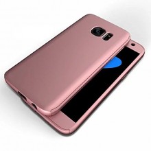 Husa Samsung Galaxy S7 Edge, FullBody Elegance Luxury Rose-Gold, acoperire completa 360 grade cu folie de protectie gratis