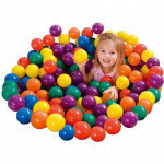 Set 100 mingi multicolore plastic, diametru 5.5 cm, pentru spatiu de joaca sau piscine