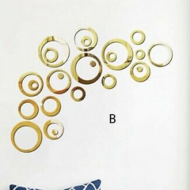 Set Oglinzi din PVC Design Modern - Oglinzi Decorative Acrilice Gold - Luxury Home 24 bucati/set