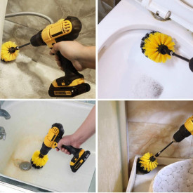 Set Perii pentru Mocheta & Uz Casnic /Profesional Detailing Carpet Brush cu Adaptor Bormasina