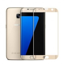 Folie de sticla Samsung Galaxy S7 Edge, Elegance Luxury margini curbate colorate Gold