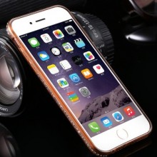 Husa Apple iPhone 7 Plus, Elegance Luxury electroplacata cu diamante Auriu