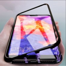 Husa Apple iPhone 8, Magnetica 360 grade Negru, Perfect Fit cu spate de sticla securizata premium + folie de sticla pentru ecran gratis