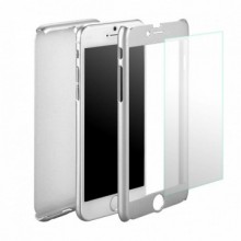 Husa Apple iPhone 8 Plus, FullBody Elegance Luxury Argintiu, acoperire completa 360 grade cu folie de sticla gratis
