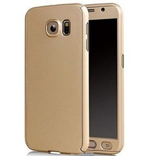 Husa FullBody Elegance Luxury Gold pentru Samsung Galaxy S6 acoperire completa 360 grade cu folie de protectie gratis