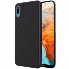 Husa pentru Huawei Y6 2019, Perfect Fit, cu insertii de carbon, negru