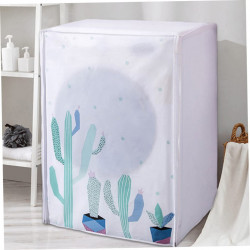 Husa pentru masina de spalat rufe si uscator de rufe cu incarcare frontala, dustproof, impermeabila, Design Cactus