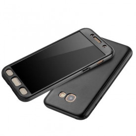 Husa Samsung Galaxy A5 2017, FullBody Elegance Luxury Black, acoperire completa 360 grade cu folie de sticla gratis