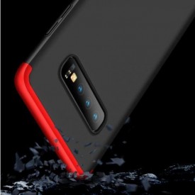 Husa Samsung Galaxy S10, Elegance Luxury, 360° 3in1 Negru-Rosu