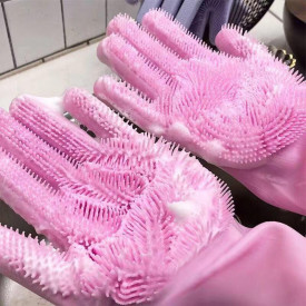 Manusi profesionale din silicon cu perii pentru spalat vasele si pentru protejarea mainilor, reutilizabile, MyStyle® Kitchen
