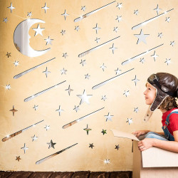 Oglinzi acrilice decorative night sky stele si luna 216 bucati /set