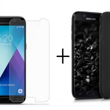 Pachet husa Elegance Luxury slim antisoc Black pentru Samsung Galaxy J5 2017 cu folie de protectie gratis