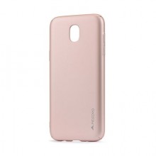 Pachet husa Elegance Luxury X-LEVEL Metalic Rose-Gold pentru Samsung Galaxy J7 2017 cu folie de protectie gratis