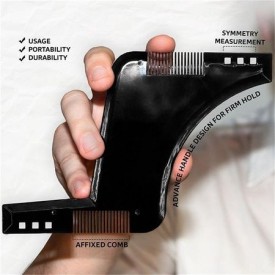 Pieptene Contur Barba & Mustata PRO / Sablon pentru Barba & Mustata ca la Salon Negru