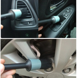 Set 5 perii profesionale Gri pentru curatat interior si exterior auto, elemente de caroserie, bord, jante, detailing auto