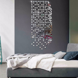 Set Oglinzi Design Patrat - Oglinzi Decorative Acrilice 2/2 Silver 100 buc