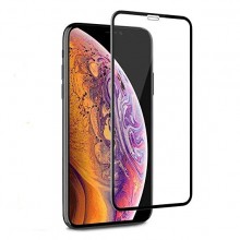 Folie de sticla 6D Apple iPhone XS MAX, margini colorate Negru
