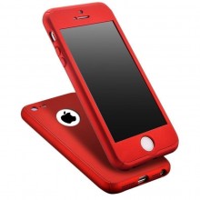 Husa Apple iPhone 5/5S/SE, FullBody MyStyle Red, acoperire completa 360 grade cu folie de sticla gratis