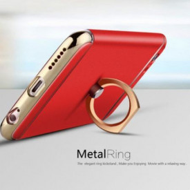 Husa Apple iPhone 7 Plus, Elegance Luxury 3in1 Ring Red