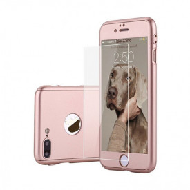 Husa Apple iPhone 7 Plus, FullBody Elegance Luxury Rose-Gold, acoperire completa 360 grade cu folie de sticla gratis