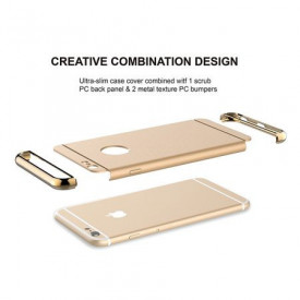 Husa Apple iPhone 8, Elegance Luxury 3in1 Auriu
