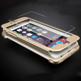 Husa Apple iPhone 8, FullBody Elegance Luxury Gold, acoperire completa 360 grade cu folie de sticla gratis