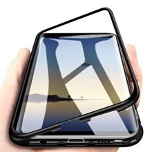 Husa Samsung Galaxy S8 Magnetica 360 grade Black, Perfect Fit cu spate de sticla securizata premium + folie de protectie gratis