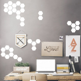 Oglinda Design Hexagon Silver - Oglinzi Decorative Acrilice Cristal - Diamant - Luxury Home - Diagonala 11.5 cm - 1 bucata