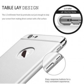 Pachet husa Elegance Luxury 3in1 Ring Silver pentru Apple iPhone 6 Plus / Apple iPhone 6S Plus cu folie de sticla gratis