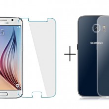 Pachet husa Elegance Luxury TPU slim transparenta pentru Samsung Galaxy S6 cu folie de sticla gratis