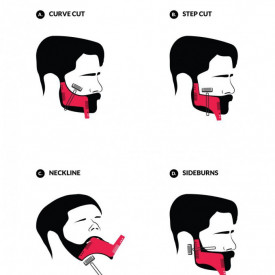 Pieptene Contur Barba & Mustata PRO / Sablon pentru Barba & Mustata ca la Salon Transparent