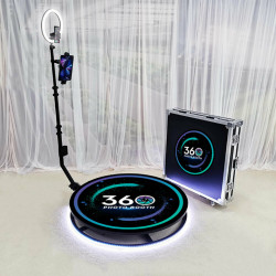 Platforma foto/video Selfie 360 cu brat rotativ, led RGB, pentru evenimente, diametru 100 cm