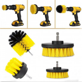 Set 4 Perii pentru Mocheta & Uz Caznic/Profesional Detailing Carpet Brush cu Adaptor Bormasina