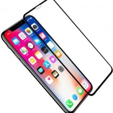Folie de sticla 6D Apple iPhone XS MAX, margini colorate Negru