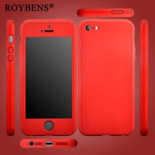 Husa Apple iPhone 5/5S/SE, FullBody Red, acoperire completa 360 grade cu folie de sticla gratis