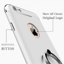 Husa Apple iPhone 6 Plus/6S Plus, Elegance Luxury 3in1 Ring Silver