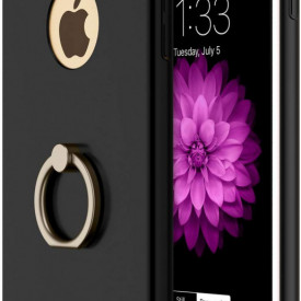 Husa Apple iPhone 8 Plus, Elegance Luxury 3in1 Ring Negru