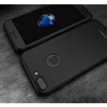 Husa Apple iPhone 8 Plus, FullBody Elegance Luxury iPaky Negru , acoperire completa 360 grade cu folie de sticla gratis