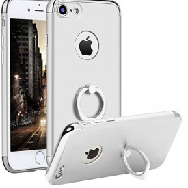 Husa Apple iPhone SE2, Elegance Luxury 3in1 Ring Argintiu