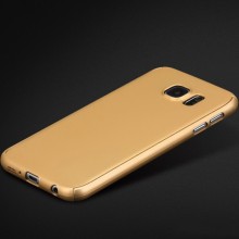Husa FullBody Elegance Luxury Gold pentru Samsung Galaxy S6 acoperire completa 360 grade cu folie de protectie gratis