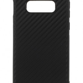 Husa pentru Samsung Galaxy S10, Perfect Fit, cu insertii de carbon, negru