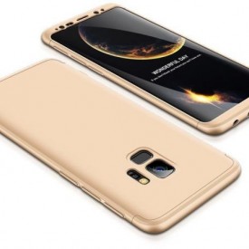 Husa Samsung Galaxy S9 Plus, FullBody Elegance Luxury Auriu, acoperire completa 360 grade cu folie de protectie gratis