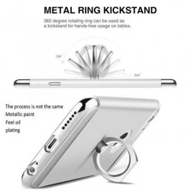 Pachet husa Elegance Luxury 3in1 Ring Silver pentru Apple iPhone 6 Plus / Apple iPhone 6S Plus cu folie de sticla gratis