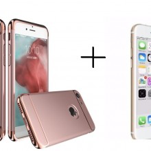 Pachet husa Elegance Luxury 3in1 Rose-Gold pentru Apple iPhone 7 Plus cu folie de sticla gratis