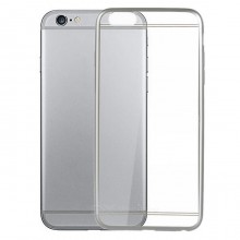 Pachet husa ELEGANCE LUXURY pentru Apple Iphone 6 / Apple Iphone 6S PLACATA ARGINTIU (ELECTROPLATING SILVER) cu folie de protectie gratis