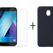 Pachet husa Elegance Luxury X-LEVEL Metalic Black pentru Samsung Galaxy J7 2017 cu folie de protectie gratis