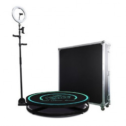Platforma foto/video Selfie 360 cu brat rotativ, led RGB, pentru evenimente, diametru 100 cm