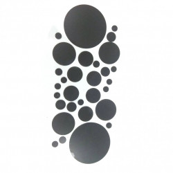 Set Oglinzi Design 3D SILVER ROUND  BLACK - Oglinzi Decorative Acrilice Luxury Home 26 buc/set